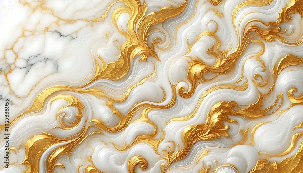 Fototapeta premium white gold marble texture background with smooth transition,generative ai
