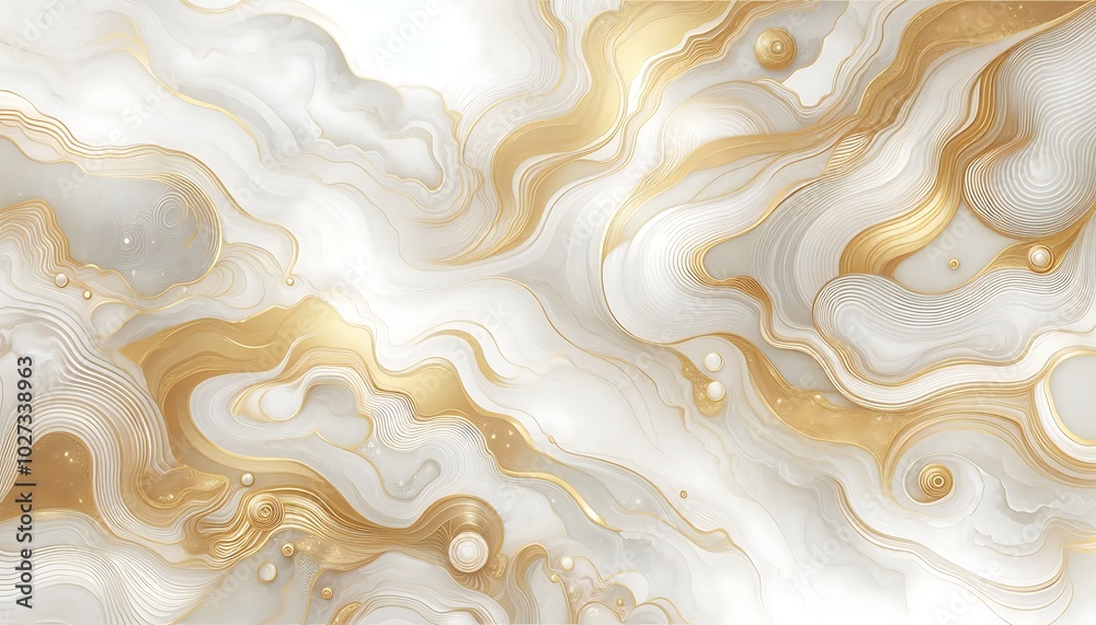 Obraz premium white gold marble texture background with smooth transition,generative ai