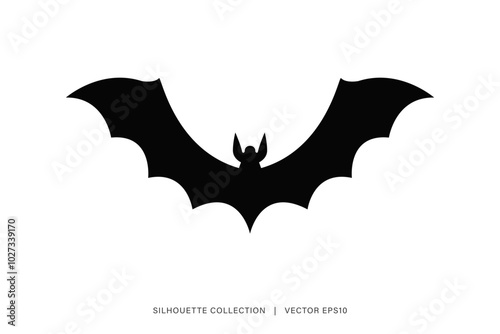 Halloween bat silhouette isolated on white background vector design