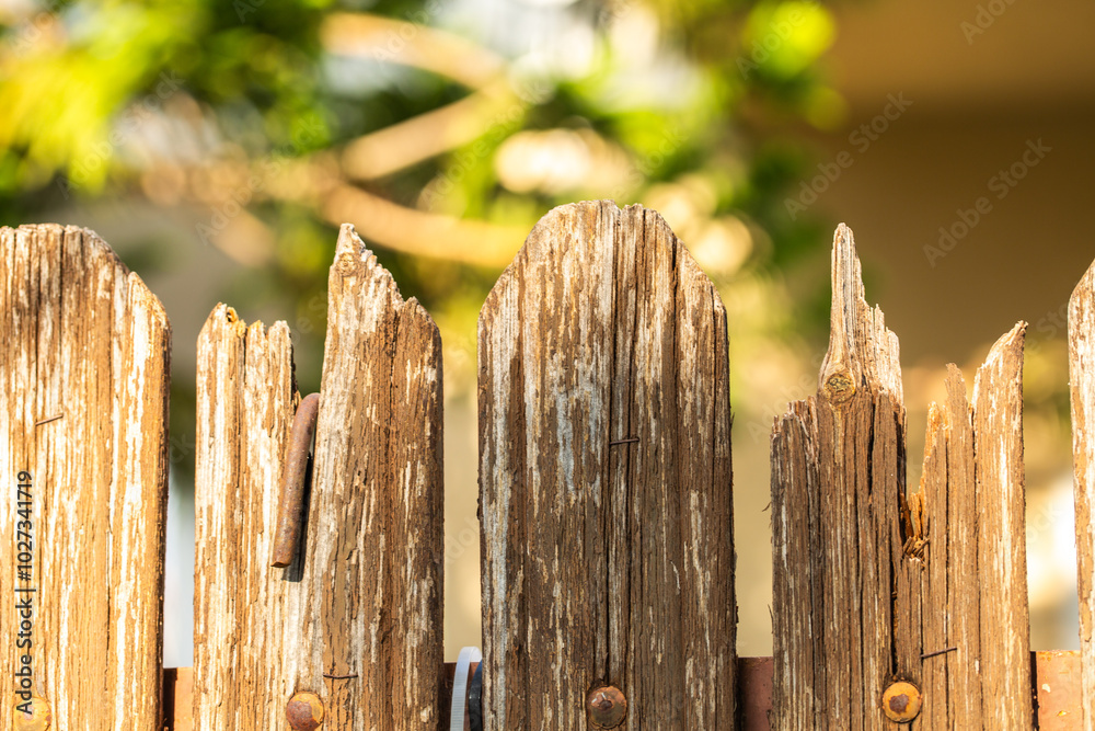 Brown old home fence outdoors