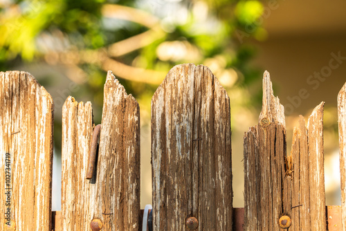 Obraz na płótnie Brown old home fence outdoors w salonie