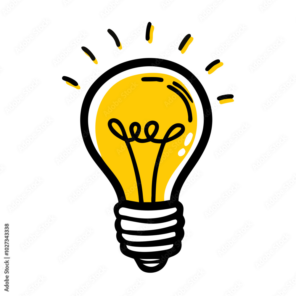 A simple, cartoon-style image of a light bulb with a yellow glow. A simple, cartoon-style image of a light bulb with a yellow glow.
