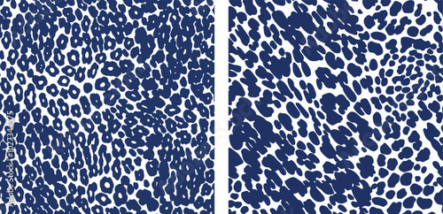 Elegant Abstract Leopard Animal Print Pattern Vector Set of 2 Textile African Aesthetic
