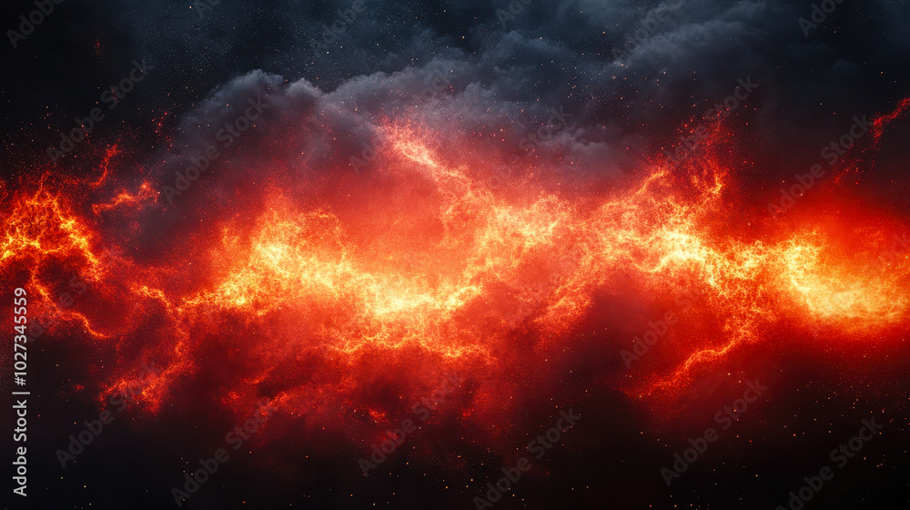 Fiery Red Sky with Intense Flame Effect and Dark Cloud Background, Concept for Energy, Power, or Apocalyptic Scenarios - Ideal for Design and Dramatic Scenes Fiery Red Sky with Intense Flame Effect and Dark Cloud Background, Concept for Energy, Power, or Apocalyptic Scenarios - Ideal for Design and Dramatic Scenes