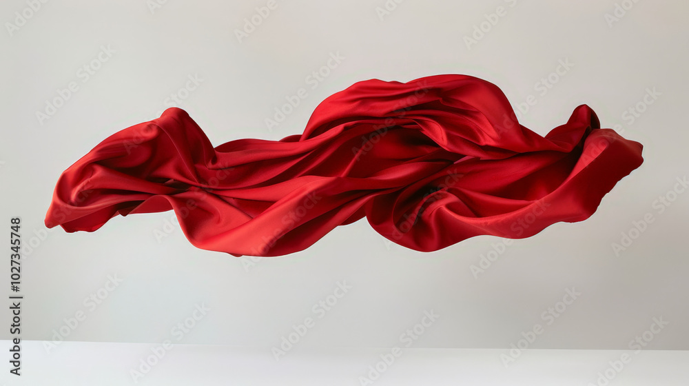 red satin fabric isolated on white red satin fabric isolated on white