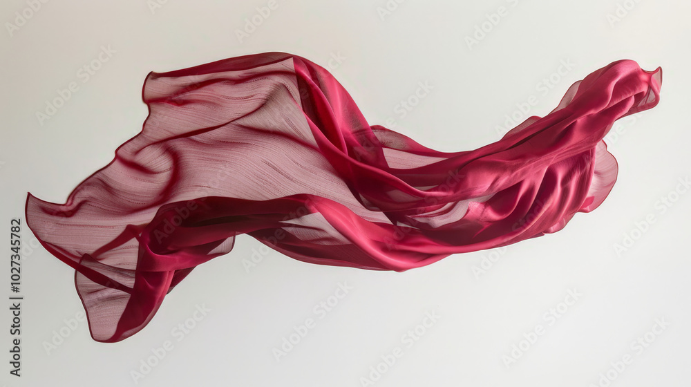 red satin fabric isolated on white red satin fabric isolated on white