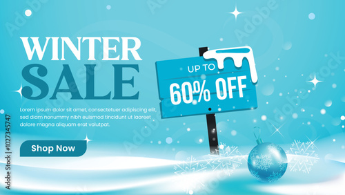 Winter sale product banner Vector Illustration