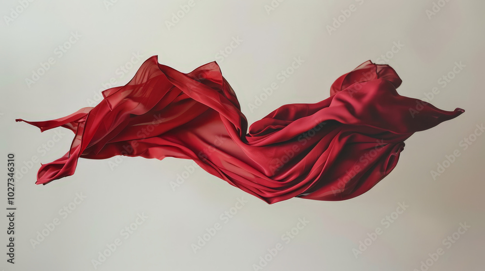 red satin fabric isolated on white red satin fabric isolated on white