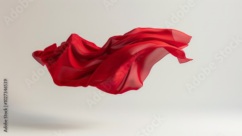 red satin fabric isolated on white