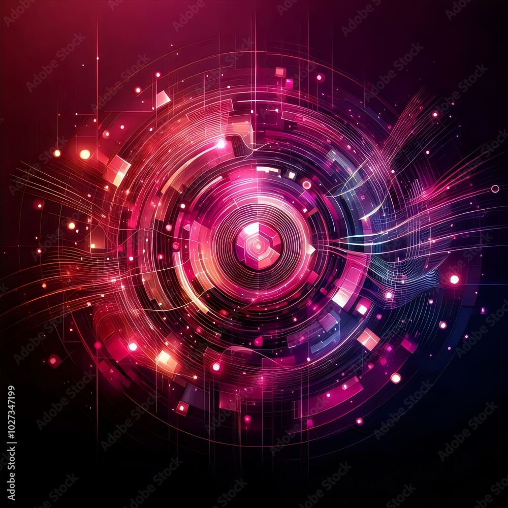 Obraz premium Wallpaper, abstract pink with purple technology background with circles.