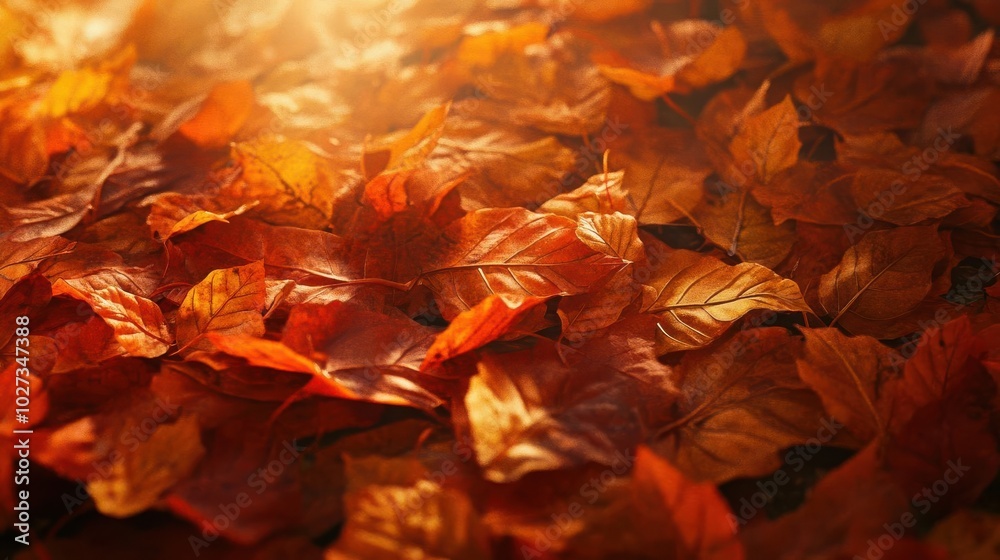 Fall leaves on the ground, with vibrant red and orange colors, captured in a close-up, high-resolution photograph Fall leaves on the ground, with vibrant red and orange colors, captured in a close-up, high-resolution photograph