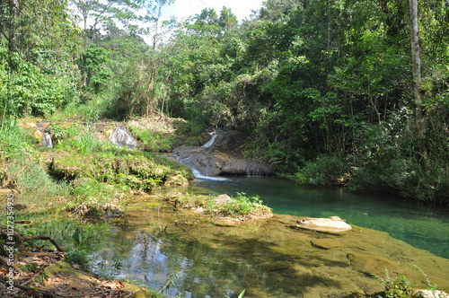 beautiful waterfall in the jungle