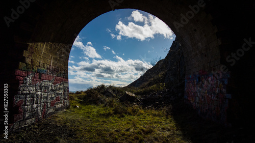 Graffitied 1800s Train Tunnel