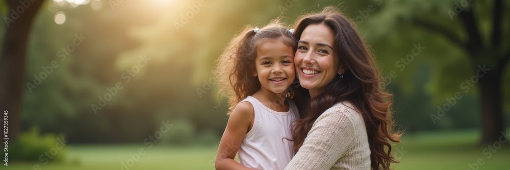 A joyful woman and child smile together in a sunlit park, capturing a heartwarming moment of love and connection. Perfect for family, parenting, or lifestyle-themed projects. A joyful woman and child smile together in a sunlit park, capturing a heartwarming moment of love and connection. Perfect for family, parenting, or lifestyle-themed projects.
