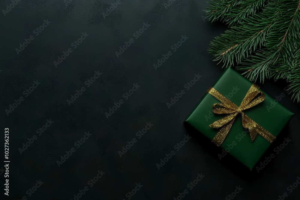 Christmas gifts box on festive background Christmas gifts box on festive background