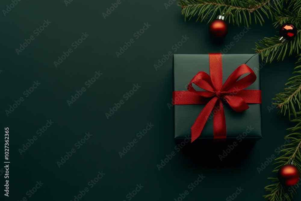 Christmas gifts box on festive background Christmas gifts box on festive background