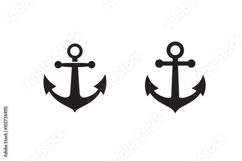 Boat Anchor Vector, Anchors icon, Vector illustration, monochrome sea anchor icon