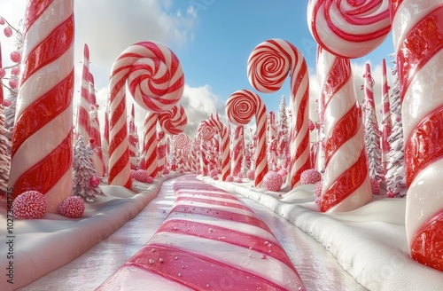 hyper realistic photo of  Candy land  , copy space, copy space for text, photo