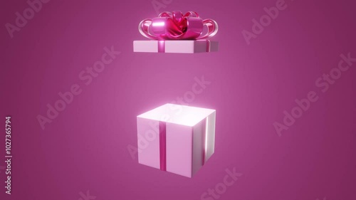 opening gift box with confetti