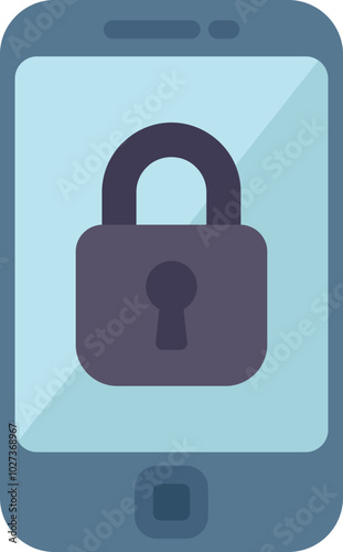 Mobile phone is showing a closed padlock on the screen, representing the concept of mobile phone security