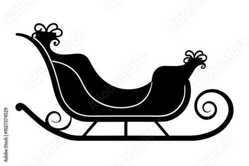 sleigh silhouette vector illustration