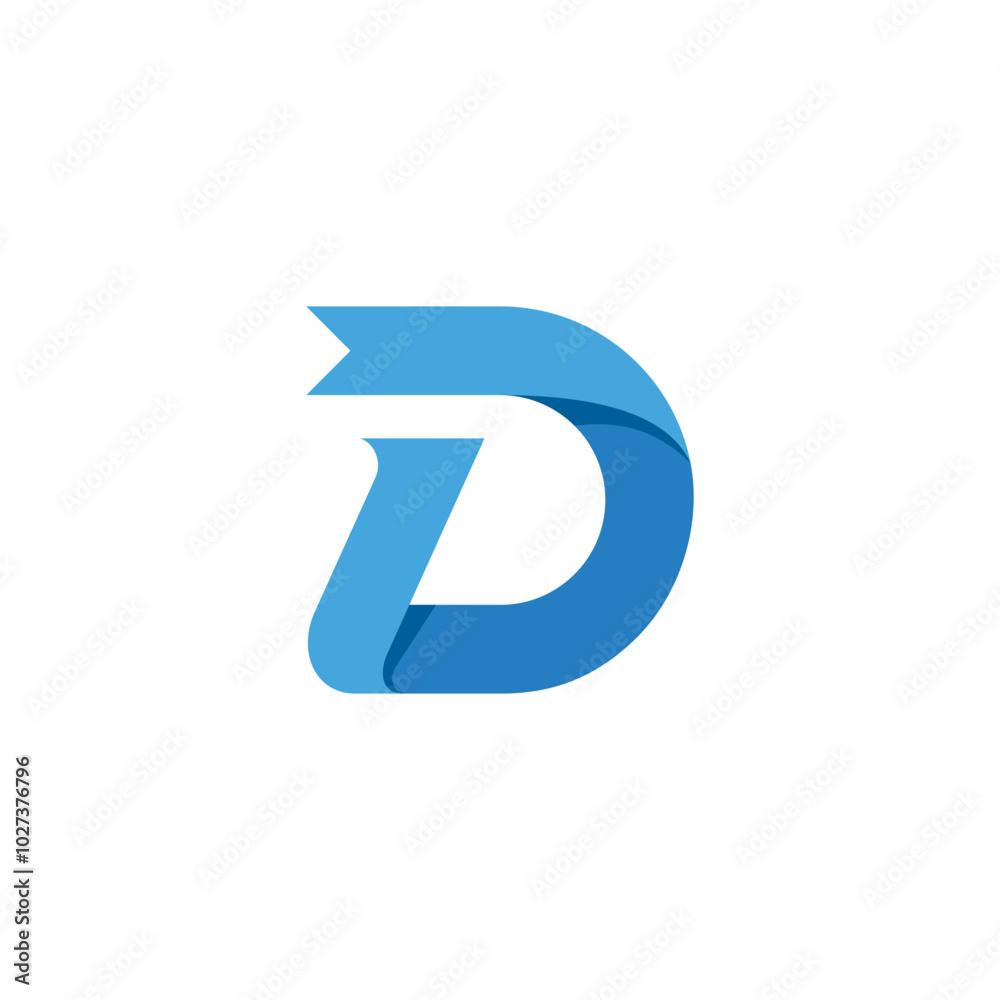 Letter D Ribbon Logo design vector template Letter D Ribbon Logo design vector template