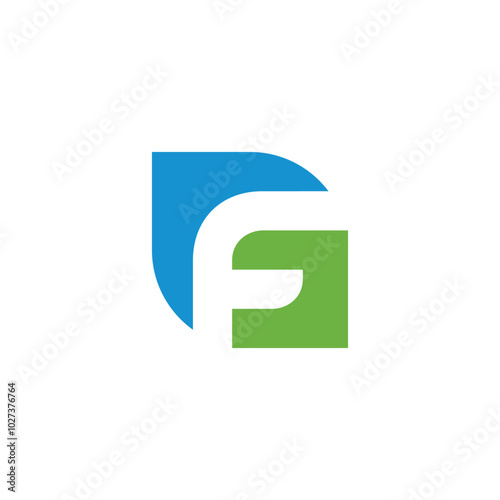 Negative Space Letter F Logo design vector template