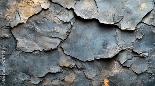 A stunning cracked surface reveals layers of texture and earthy colors