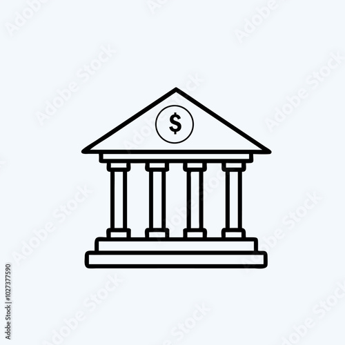 Bank Building icon vector art image set.