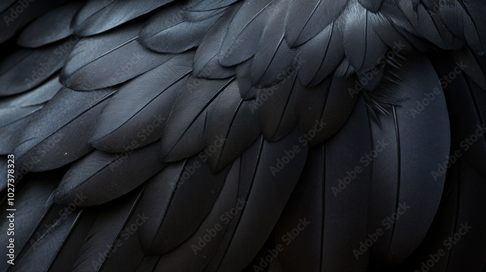 Obraz premium Close-up of a Black Bird's Feathers