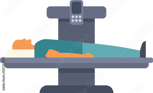Male patient is lying on a magnetic resonance imaging - mri - machine undergoing a medical scan