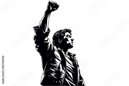 vector illustration of the iconic protester raise