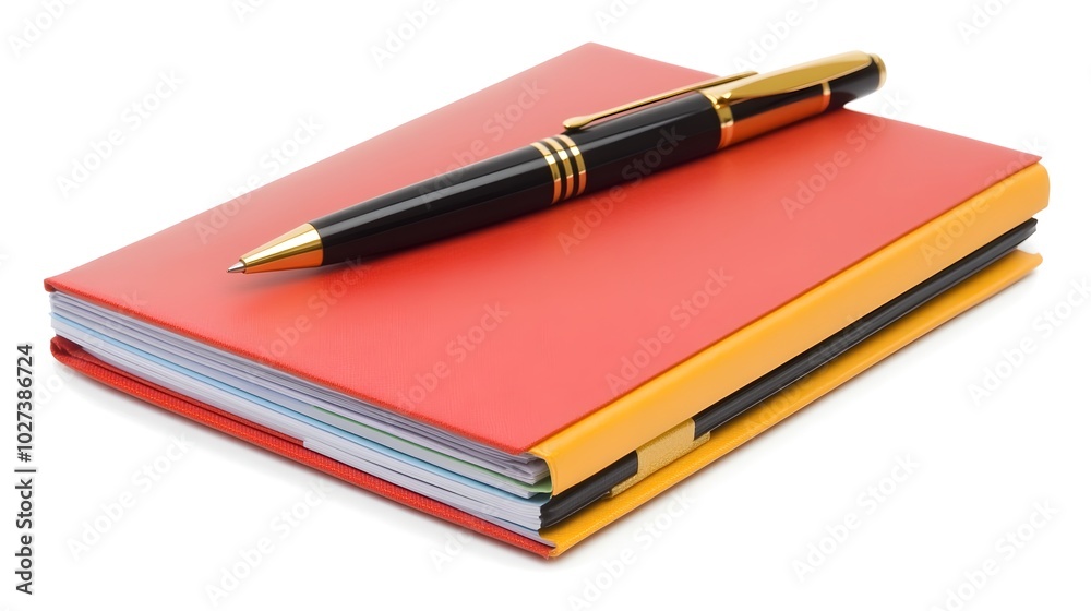 Stack of Business Documents with Pen on White Background Stack of Business Documents with Pen on White Background