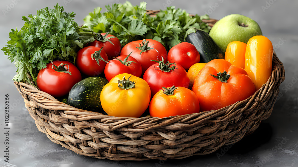 Many different fresh fruits in wicker basket isolated on white Many different fresh fruits in wicker basket isolated on white