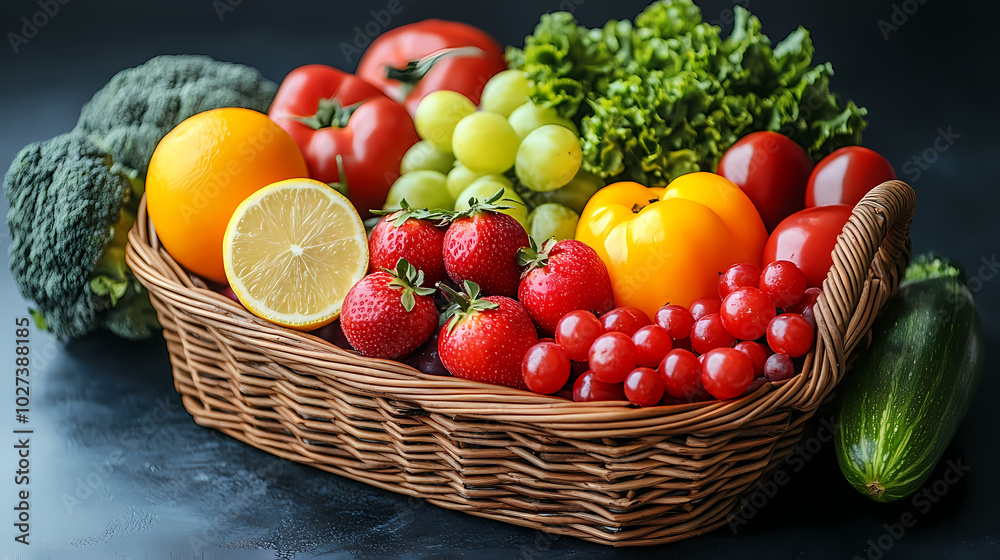 Many different fresh fruits in wicker basket isolated on white Many different fresh fruits in wicker basket isolated on white