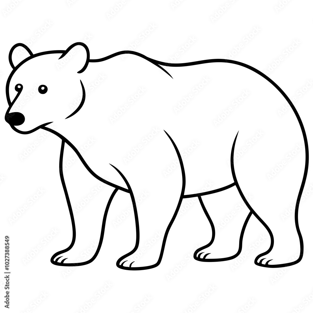 simple icon Children coloring book page, line art, monochrome black and white, cartoon outline cute style, illustration of a bear simple icon Children coloring book page, line art, monochrome black and white, cartoon outline cute style, illustration of a bear