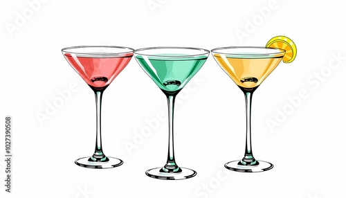 Martini Cocktail Trio