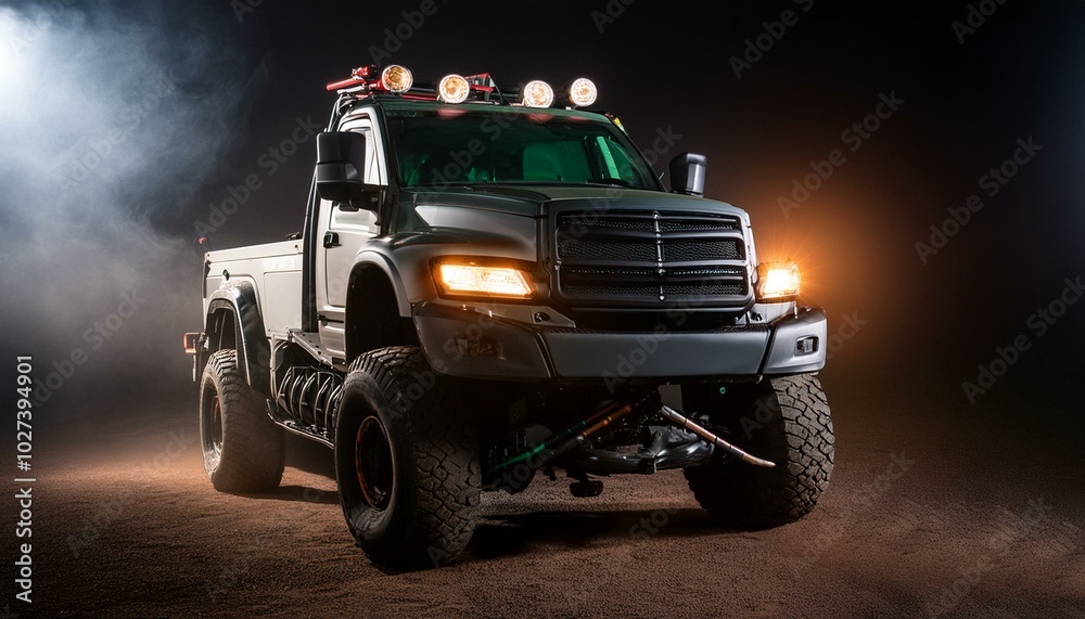 Fototapeta premium Big futuristic cyber pickup truck