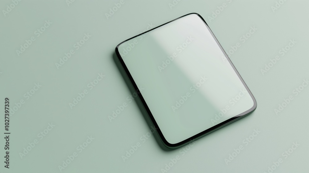 Modern minimalist smartphone on green background