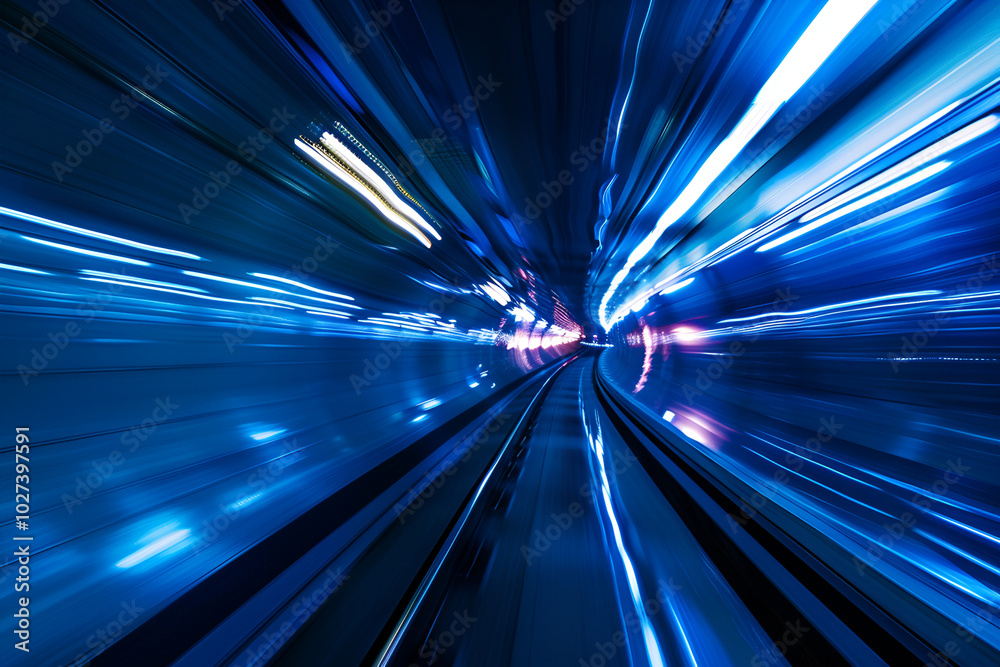 Business concept - high speed abstract MRT track of motion light for background, Train moving fast in the tunnel abstract background, Abstract long exposure dynamic speed light trails in a tunnel
Business concept - high speed abstract MRT track of motion light for background, Train moving fast in the tunnel abstract background, Abstract long exposure dynamic speed light trails in a tunnel