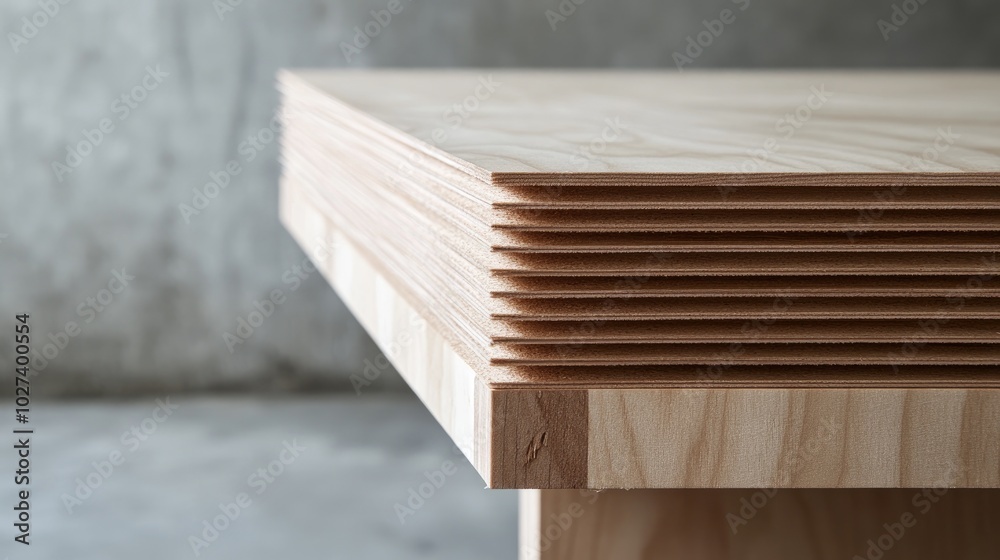 Close-Up of Plywood Table Corner Close-Up of Plywood Table Corner
