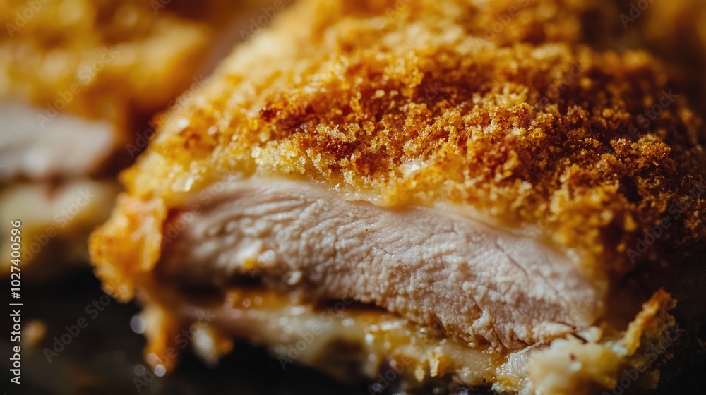 Crispy Chicken Close-Up with Golden Brown Texture Crispy Chicken Close-Up with Golden Brown Texture