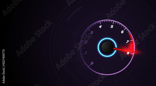 Speed motion background with fast speedometer car. Racing velocity background.