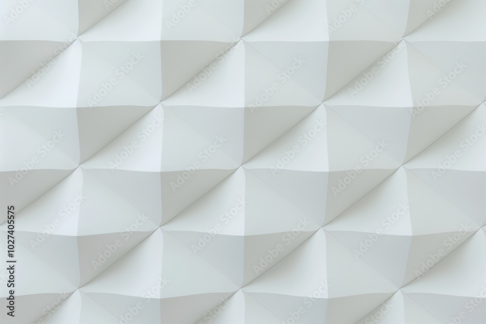 Fototapeta premium Geometric white origami-inspired 3d wall pattern with minimalist design