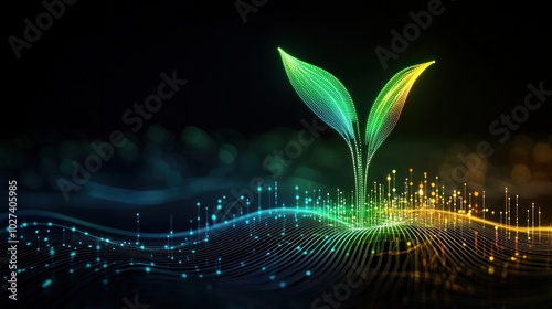 Capture the essence of algorithmic trading through a stunning visualization of data streams flowing into intricate