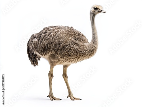 ostrich isolated on white background