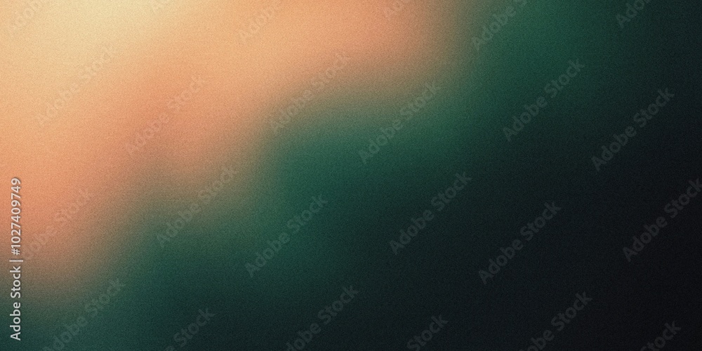 Gradient background with pitch black, pale peach, and soft emerald tones, featuring refined radial gradients and a subtle, atmospheric blur, noise texture effect
