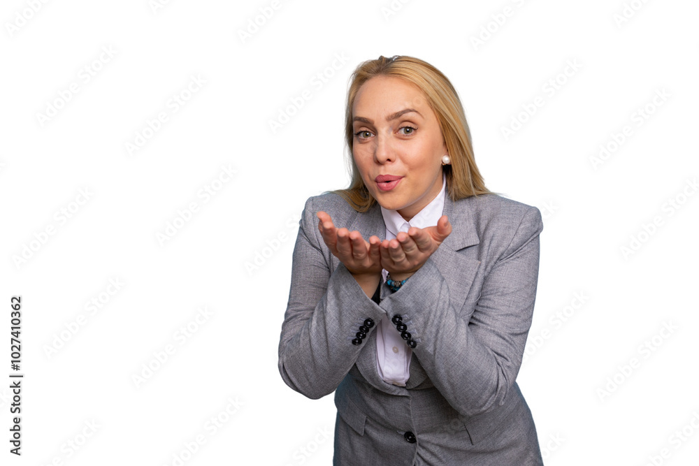 Portrait of a young businesswoman blowing a kiss Portrait of a young businesswoman blowing a kiss