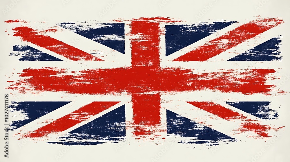 Fototapeta premium A grunge-style illustration of the British flag.