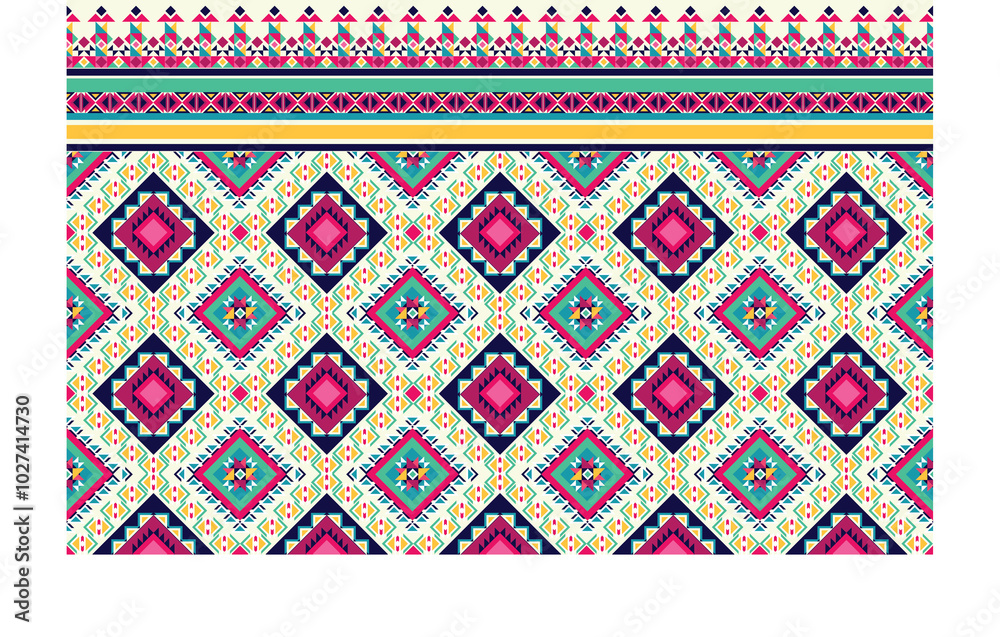 Colorful geometric pattern of local fabric Colorful geometric pattern of local fabric